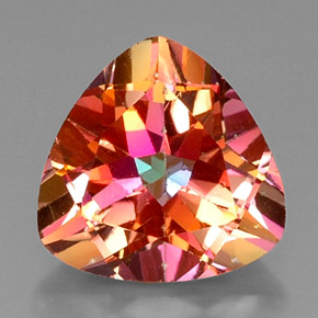 11.79カラットの天然マルチカラーアゾティックトパーズ（14.2×14.1 mm・トリリアント）