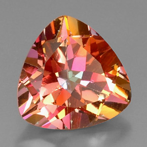11.79カラットの天然マルチカラーアゾティックトパーズ（14.2×14.1 mm・トリリアント）