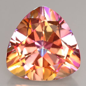 11.98カラットの天然マルチカラーアゾティックトパーズ（14.1×14 mm・トリリアント）