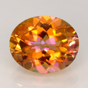 5.85カラットの天然マルチカラーアゾティックトパーズ（12.1×10 mm・オーバルカット）