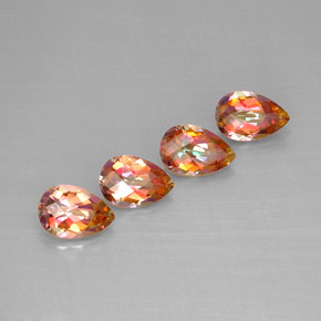 カラットの天然トップレインボーアゾティックトパーズ（9.1×6 mm・洋梨の形）