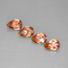 カラットの天然トップレインボーアゾティックトパーズ（9.1×6 mm・洋梨の形）