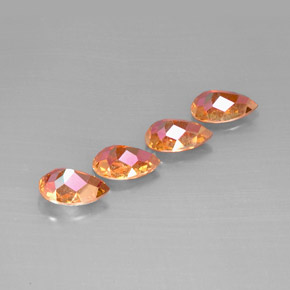 カラットの天然トップレインボーアゾティックトパーズ（9.1×6 mm・洋梨の形）