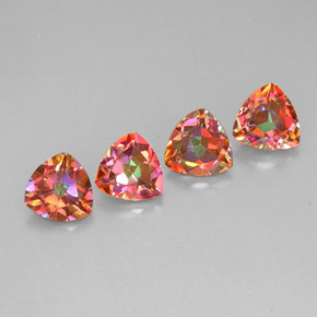 カラットの天然トップレインボーアゾティックトパーズ（7.1×7 mm・トリリアント）