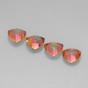 カラットの天然トップレインボーアゾティックトパーズ（7.1×7 mm・トリリアント）