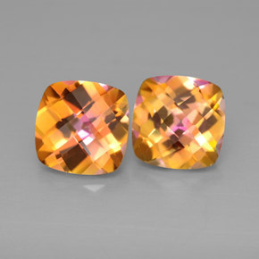 カラットの天然トップレインボーアゾティックトパーズ（8.1×8 mm・クッションカット）