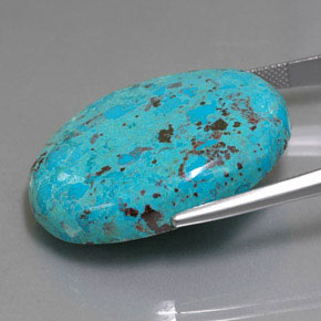 46.34カラットの天然マルチカラーブルーアズライト、オーバルカット、オペーク