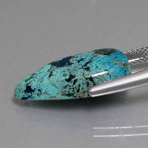 7.05カラットの天然マルチカラーブルーアズライト、洋梨の形、オペーク