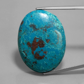 43.19カラットの天然マルチカラーブルーアズライト、オーバルカット、オペーク