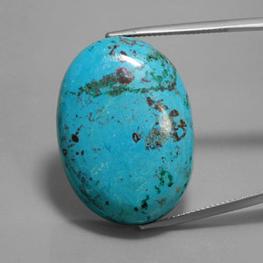 41.17カラットの天然マルチカラーブルーアズライト、オーバルカット、オペーク