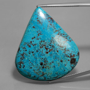 36.64カラットの天然マルチカラーブルーアズライト、洋梨の形、オペーク