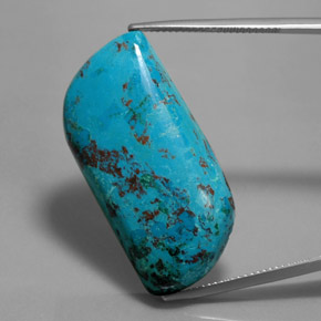 32.39カラットの天然マルチカラーブルーアズライト、ファンシーシェイプ、オペーク