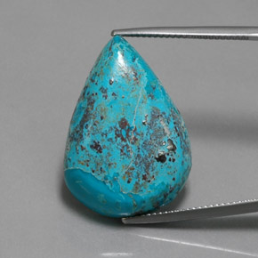 17.80カラットの天然マルチカラーブルーアズライト、洋梨の形、オペーク