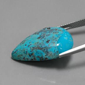 17.80カラットの天然マルチカラーブルーアズライト、洋梨の形、オペーク