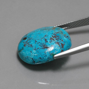 19.59カラットの天然マルチカラーブルーアズライト、オーバルカット、オペーク