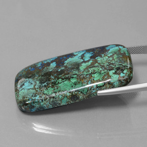 76.94カラットの天然マルチカラーブルーアズライト、クッションカット、オペーク