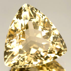 5.34カラットの天然ゴールデンイエローベリル（12.6×12.3 mm・トリリアント）