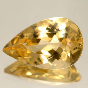 5.50カラットの天然ゴールデンイエローベリル（16×10.1 mm・洋梨の形）