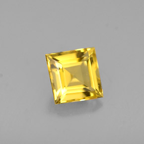 0.55カラットの天然ゴールデンイエローベリル（4.9×4.9 mm・四角）