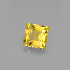 0.55カラットの天然ゴールデンイエローベリル（4.9×4.9 mm・四角）