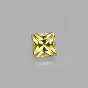 0.52カラットの天然ゴールデンイエローベリル（4.6×4.5 mm・四角）