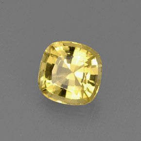 0.74カラットの天然ゴールデンイエローベリル（5.9×5.8 mm・クッションカット）
