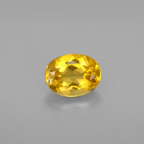 1.21カラットの天然ゴールデンイエローベリル（8×6.1 mm・オーバルカット）