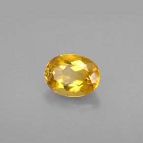 1.21カラットの天然ゴールデンイエローベリル（8×6.1 mm・オーバルカット）