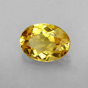 0.96カラットの天然ゴールデンイエローベリル（7.9×5.9 mm・オーバルカット）