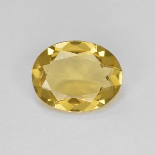 2.00カラットの天然薄いイエローベリル（10.2×8 mm・オーバルカット）