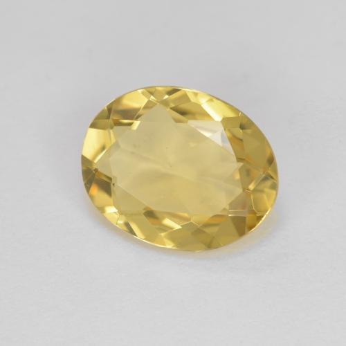 2.00カラットの天然薄いイエローベリル（10.2×8 mm・オーバルカット）