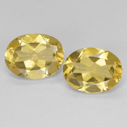 3.35カラットの天然ライトイエローベリル（9.1×7 mm・オーバルカット）