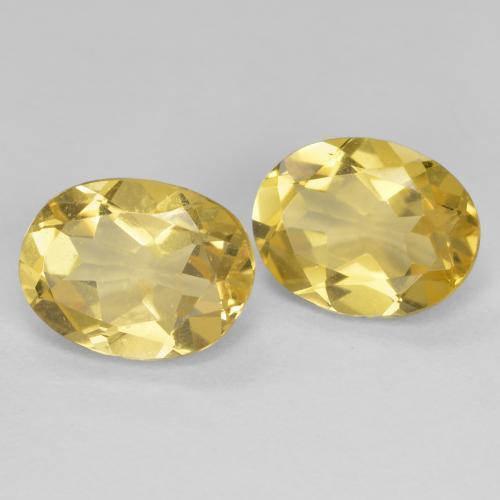 3.35カラットの天然ライトイエローベリル（9.1×7 mm・オーバルカット）