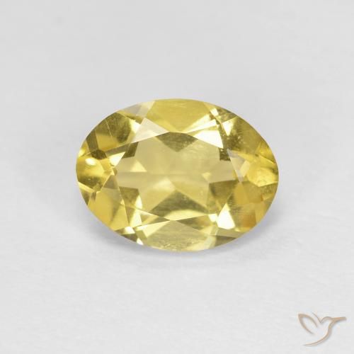 1.21ct 天然 ミディアム薄いイエロー ベリル, 楕円形, VVS-VS