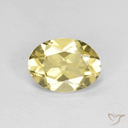 1.15ct 天然 薄いラグナイエロー ベリル, 楕円形, VVS-VS