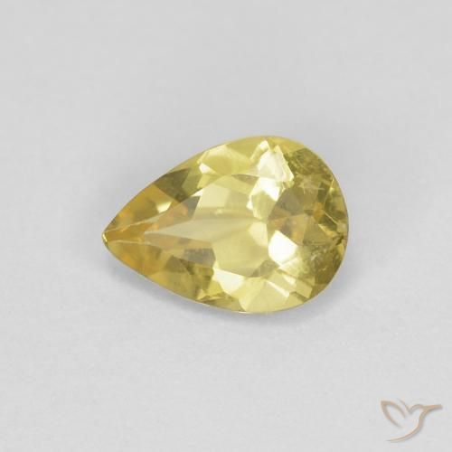 0.62ct 天然 薄いイエロー ベリル, 洋梨の形, VS