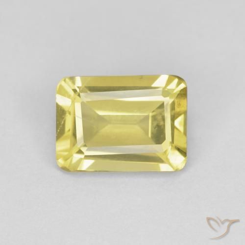 0.94ct 天然 非常に薄いハニーイエロー ベリル, エメラルドカット, VS