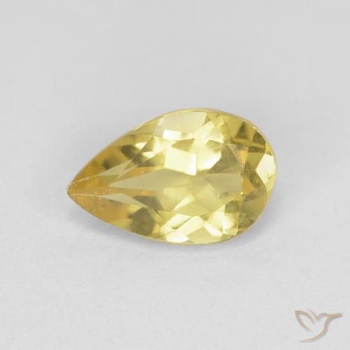 0.85ct 天然 ライトイエロー ベリル, 洋梨の形, VS