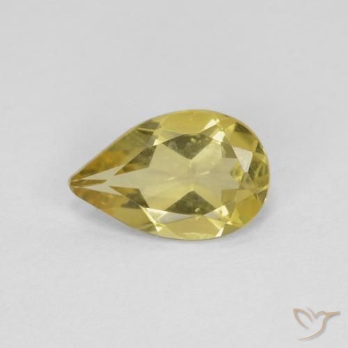 0.62ct 天然 ライトイエロー ベリル, 洋梨の形, VS