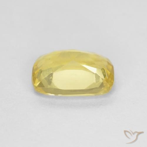 0.75カラットの天然非常に薄いハニーイエローベリル（6.9×5 mm・クッションカット）