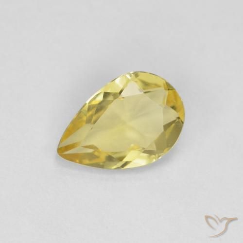 0.50ct 天然 薄いハニーイエロー ベリル, 洋梨の形, VS