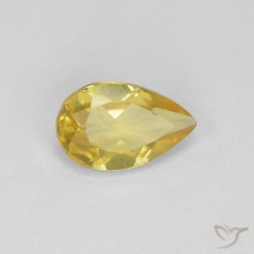0.78ct 天然 薄いゴールデンイエロー ベリル, 洋梨の形, VVS-VS