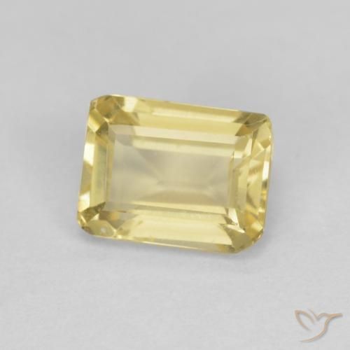 1.05ct 天然 非常に薄いディジョンイエロー ベリル, エメラルドカット, VVS-VS