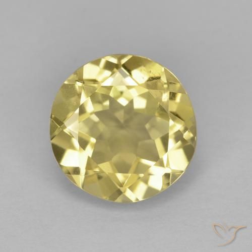 1.89ct 天然 ライトイエロー ベリル, ラウンド, VVS-VS