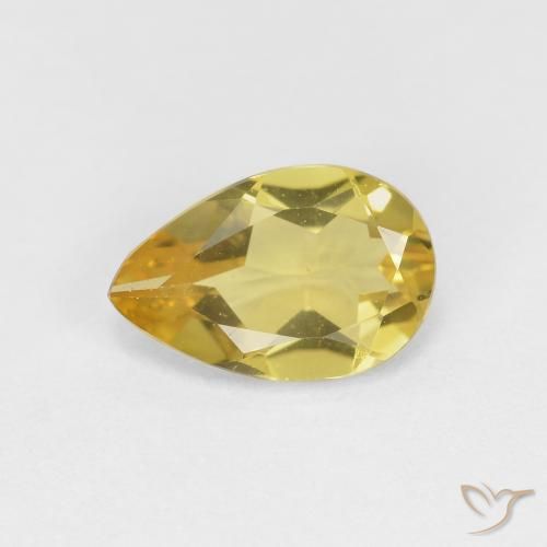 1.02ct 天然 ライトイエロー ベリル, 洋梨の形, VVS