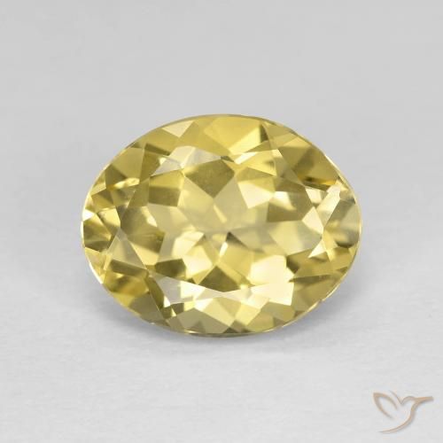 3.00ct 天然 Medium Light-Yellow ベリル, 楕円形, VVS
