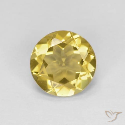 1.09ct 天然 薄いゴールデンイエロー ベリル, ラウンド, VVS-VS