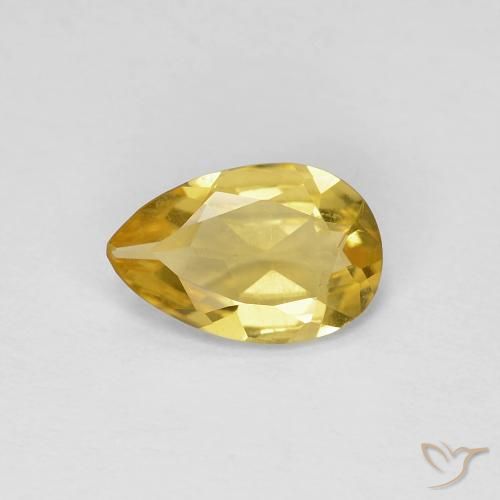 0.85ct 天然 薄いゴールデンイエロー ベリル, 洋梨の形, VVS-VS