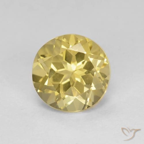 1.48ct 天然 ライトイエロー ベリル, ラウンド, VVS-VS
