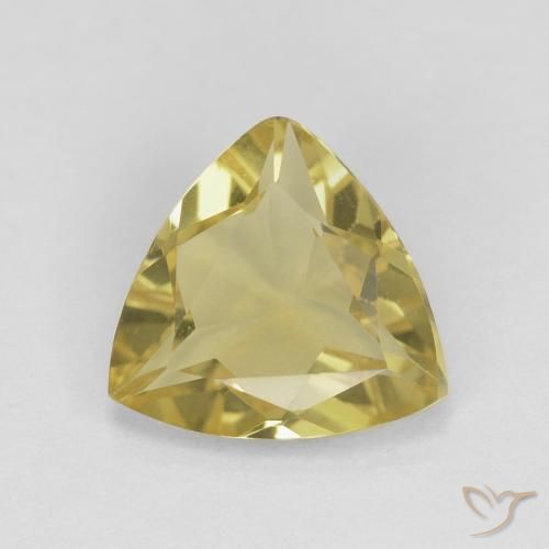 1.18ct 天然 ミディアムイエロー ベリル, トリリオン, VS